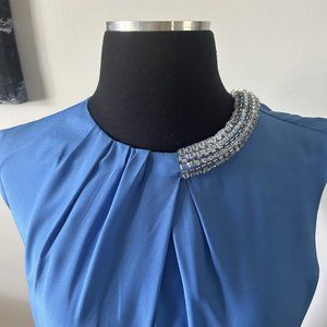 Phillip Lim 3.1 for Target Bejeweled Collar Shift Dress XS/TP BLUE